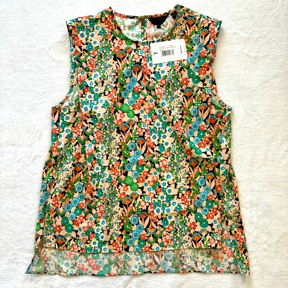 TED BAKER Nelliy Sleeveless Floral Top with Shoulder Detail—4-6 - Picture 6 of 16